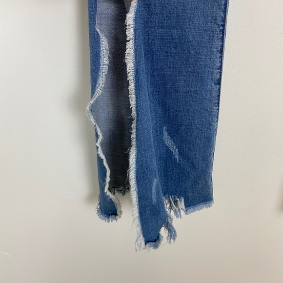 J.ING Jeans Flare Split Raw Hem Frayed High Rise M - Picture 7 of 13